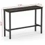 Teraves Bar Table with Solid Metal Frame,Counter Height Table Kitchen Bar Table for Dining Room,Living Room (47.24'', Black Oak)