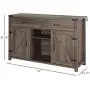 HOMCOM Wooden Farmhouse Sideboard Storage Buffet Cabinet with 2 Large Drawers, X-Shaped Wine Rack, and Cabinets, Grey HOMCOM Wooden Farmhouse Sideboard Storage Buffet Cabinet with 2 Large Drawers, X-Shaped Wine Rack, and Cabinets, Grey