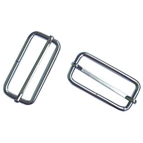 50 Pieces Slide Buckle - 2 inch Metal Triglide Slides Rectangle Adjustable Webbing Slider for Purse Bag Suspenders Making DIY Accessories,Q2015