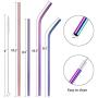 Metal Straws Stainless Steel Straws,Set of 8 10.5'' 8.5'' Reusable Rainbow Multi-Colored Drinking Straws for 30/20oz Tumbler Cold Beverage,Eco-friendly Metal Straws with 2 Cleaning Brushes 1 Case