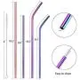 Metal Straws Stainless Steel Straws,Set of 8 10.5'' 8.5'' Reusable Rainbow Multi-Colored Drinking Straws for 30/20oz Tumbler Cold Beverage,Eco-friendly Metal Straws with 2 Cleaning Brushes 1 Case