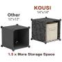KOUSI Portable Storage Cubes-14'' x14''(Load-Bearing Metal Panel) Modular Bookshelf Units,Clothes Storage Shelves,Room Organizer,Black,25 Cubes