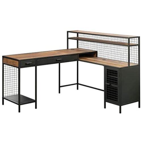 Sauder Boulevard Café L-Shaped Desk, Vintage Oak finish