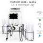 4 Kitchen One Gallon Glass Beverage Dispenser with Leak-Free Stainless Steel Spigot | Includes Sturdy Metal Stand, Chalkboard, and Cup Holder | Great for Outdoor Parties | Perfect for any Cold Drink