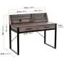 HOMECHO Writing Computer Desk Wooden Desktop Study Table Vintage Laptop Standing Desk with Storage Drawers and Shelves Wood and Metal Frame for Home Office Brown