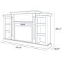 Della 1400-Watt Electric Fireplace in Grey with Built-in Bookshelves and an Enhanced Log Display