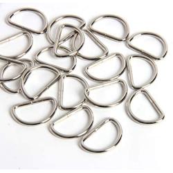 Hapy Shop 100 Pack Metal D Ring,Heavy Duty 1 inch Nickel Plated D-Rings for Hardware Bags Ring Hand DIY Accessories Belts and Dog Leash