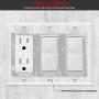 ENERLITES Decorator Light Switch or Receptacle Outlet Wall Plate, Size 3-Gang 4.50'' x 6.38'', Polycarbonate Thermoplastic, 8833-W, White