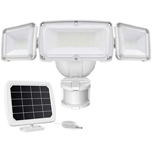 LEPOWER 1600LM LED Solar Security Lights Motion Outdoor, Super Bright Solar Motion Sensor Light, 5500K White Light, IP65 Waterproof Outdoor Flood Solar Lights with 3 Adjustable Head for Yard, Garage LEPOWER 1600LM LED Solar Security Lights Motion Outdoor, Super Bright Solar Motion Sensor Light, 5500K White Light, IP65 Waterproof Outdoor Flood Solar Lights with 3 Adjustable Head for Yard, Garage