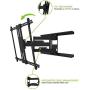 Kanto PDX700 Full Motion TV Wall Mount for 42-inch to 100-inch TVs | Supports up to 150 lbs (68 kg) | Swivel up to 90° | Tilt +15°/-3° | Black