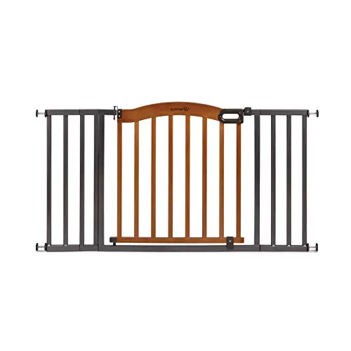 Summer Decorative Wood & Metal Safety Baby Gate, New Zealand Pine Wood and a Slate Metal Finish – 32” Tall, Fits Openings up to 36” to 60” Wide, Baby and Pet Gate for Doorways Summer Decorative Wood & Metal Safety Baby Gate, New Zealand Pine Wood and a Slate Metal Finish – 32” Tall, Fits Openings up to 36” to 60” Wide, Baby and Pet Gate for Doorways