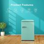 Galanz GLR25MGNR10 Retro Compact Refrigerator, 2.5 Cu Ft, Green