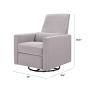 DaVinci Piper Upholstered Recliner and Swivel Glider in Grey with Cream Piping, Greenguard Gold Certified