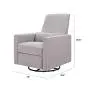 DaVinci Piper Upholstered Recliner and Swivel Glider in Grey with Cream Piping, Greenguard Gold Certified