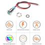 FICBOX 5Pcs 8mm 12V LED Indicator Light Metal Waterproof Signal Lamp Pilot Dash Dashboard Warning Lights for Motorcycle Car Truck Boat