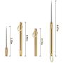 3 Pcs Portable Titanium Toothpicks Pocket Toothpick Metal Toothpick Holder Brass Color Reusable Toothpick for Outdoor Picnic and Camping,