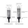 Hosim Front & Rear Shock Absorber Springs Damper Kits Aluminum Alloy for 1/10 Traxxas Slash 4x4 4WD RC Cars Upgrades Replacement Accessories Silver (4PCS)