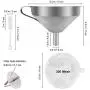Stainless Steel Funnels for Kitchen, Food Grade Metal Funnels with 300 Mesh Food Filter, Detachable Strainer and Cleaning Brush for Transferring of Liquid, Fluid, Oil, Juice, Powder Stainless Steel Funnels for Kitchen, Food Grade Metal Funnels with 300 Mesh Food Filter, Detachable Strainer and Cleaning Brush for Transferring of Liquid, Fluid, Oil, Juice, Powder