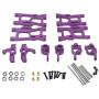 Tongina Upgrade Metal Front/Rear Swing Arms & Steering Hub C Seat Parts Kit for WLtoys 144001 RC Car Replacements - Purple
