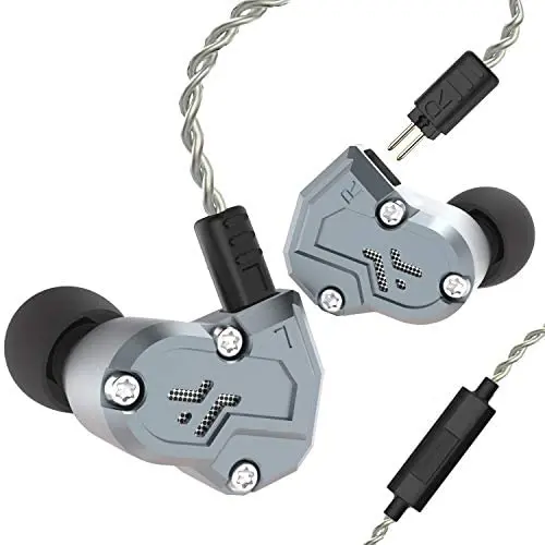 RevoNext QT3S in Ear Monitor, Noise Isolating Wired Headphones Quad Driver in Ear Earbuds 2DD+2BA Metal Shell HiFi Bass Headphones with 0.78mm 2 Pins Detachable Cable(Gray mic) RevoNext QT3S in Ear Monitor, Noise Isolating Wired Headphones Quad Driver in Ear Earbuds 2DD+2BA Metal Shell HiFi Bass Headphones with 0.78mm 2 Pins Detachable Cable(Gray mic)