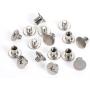 Satinior Open Back Chicago Screws Solid Belt Tack Screw Post Fastener Leather Repair Screws, 6 mm, Nickel Plated Steel, 50 Sets