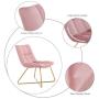Duhome Velvet Accent Chair Retro Leisure Lounge Chair Mid Century Modern Chair Vanity Chair for Living Room Bedroom with Gold Metal Legs Salmon Pink 1 PCS