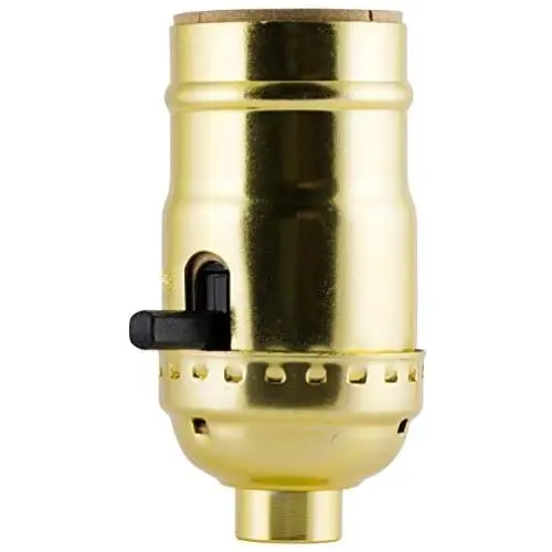 GE, Brushed Gold, 52205, 1 Pack, Lamp Socket with Push ON/OFF, Medium Base, DIY Project, UL Listed GE, Brushed Gold, 52205, 1 Pack, Lamp Socket with Push ON/OFF, Medium Base, DIY Project, UL Listed