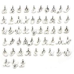 WOCRAFT 130Pcs ABC Letter Alphabet Mini A-Z Letter Charms for Personalization Jewelry Making Alphabetic Loose Beads Set DIY Crafts Charms for DIY Necklace Bracelet Set of 5 (10932)