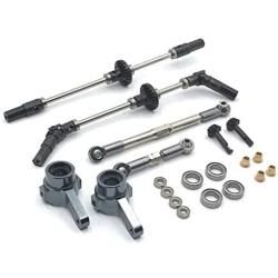 lahomia RC Car Upgrade Kit Metal Steering Hub, Bearing, Flange Sleeve, Pinion Gears, Axle Shaft Kits for D90 MN99 MN99S MN90 MN96 FJ45 RC Car Accessories