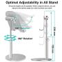 Swhatty Cell Phone Stand, Aluminum iPad Tablet Stand Holder for Desk, Angle Height Adjustable iPhone Stand, Compatible with iPhone iPad Pro, Air, Mini 4 3 2, Kindle, （4-12.9）-Sliver
