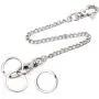 Pocket Chain, 2 Pieces of Metal Wallet Keychain Pants Chain with Both Ends Lobster Clasps and 6 Pieces of Key Rings for Keys, Pants, Belt Loop and Wallets - 8 Inches