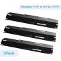 BBQ funland (3-Pack Universal Adjustable Porcelain Steel Replacement Heat Plate Shield, Heat Tent, Flavorizer Bar, Burner Cover, Flame Tamer for Gas Grill, Extends from 11.75'' up to 21'' L