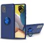 Newseego Compatible with Samsung Galaxy A51 5G Soft Case, Invisible 360 Degree Rotating Metal Ring Holder Kickstand Support Shockproof Soft Cover-Blue+Blue