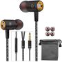 Earphones,in-Ear Earbuds Headphones Wired Headphone Metal Noise Cancelling Stereo Heave Bass with Mic and Remote for Phones,Samsung Galaxy,MP3 Players and All 3.5mm Music Device