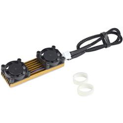 JMT M.2 NVME NGFF Heatsink SSD Cooler with 20mm Powerful Cooling Fan for Desktop PCIE M.2 2280 22110SSD with Thermal Pad (Golden for 2280)