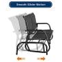 Esright 2 Seats Outdoor Swing Glider Loveseat Chair with Powder Coated Steel Frame, Garden Rocking Seating, Patio Bench for 2 Person, Black
