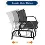 Esright 2 Seats Outdoor Swing Glider Loveseat Chair with Powder Coated Steel Frame, Garden Rocking Seating, Patio Bench for 2 Person, Black Esright 2 Seats Outdoor Swing Glider Loveseat Chair with Powder Coated Steel Frame, Garden Rocking Seating, Patio Bench for 2 Person, Black