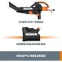 WORX WG509 TRIVAC 12 Amp 3-In-1 Electric Blower/Mulcher/Vacuum with Multi-Stage All Metal Mulching System, Black