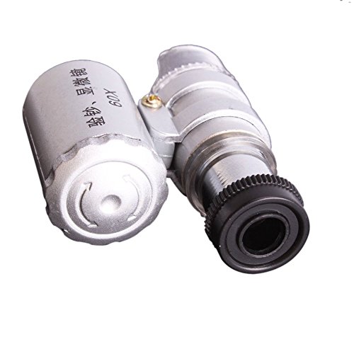 Lxnoap 1 X Portable 60X Microscope Magnifier Magnifying Eye Jeweler Loupe with UV LED Illumination Lighting Money Currency Detect Detecting Product Name