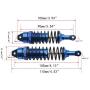 Full Metal Shock Absorber Front & Rear 5862 for 1/10 Traxxas Slash 4x4 4WD Upgrade Replace and Tool 5Pcs(Dark Blue)