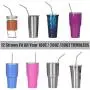 ALINK 12-Pack Stainless Steel Metal Straws with Silicone Tips, Long Reusable Drinking Straws for 20oz/ 30oz Yeti/Rtic Tumblers, Starbucks, Tervis with 2 Cleaning Brush and Carrying Case