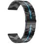 RABUZI Compatible for Samsung Galaxy Watch 45mm/46mm bands,22mm Enamel Process Stainless Steel Metal Watch Strap Compatible Samsung Watch 3 45mm,Gear S3 Frontier/Classic Smartwatch,Black+Blue