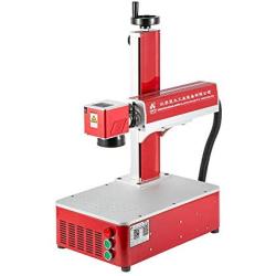 KUNTAI Mini 30W Fiber Laser Engraving Machine with Rotary Device,Marking Area 150mm×150mm,Nameplate Printing,Metal Parts Marking,Jewelry Engraving