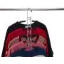 Nature Smile 2 Pack 5 in 1 Anti Slip Metal Sweater Coat Hangers,Multi Layers Wardrobe Clothes Rack,Heavy Duty Metal Space Saver Blouse Hanger Closet Storage Organizer