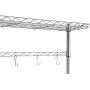 Amazon Basics Kitchen Storage Bakers Rack with Wood Table, Chrome/Wood - 63.4'' Height