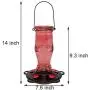 Juegoal Glass Hummingbird Feeders for Outdoors, 26 oz Wild Bird Feeder with 5 Feeding Ports, Metal Handle Hanging for Garden Tree Yard Outside Decoration, Red Juegoal Glass Hummingbird Feeders for Outdoors, 26 oz Wild Bird Feeder with 5 Feeding Ports, Metal Handle Hanging for Garden Tree Yard Outside Decoration, Red