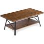 Olee Sleep 46'' Cocktail Wood & Metal Legs Coffee Table, Rustic Brown