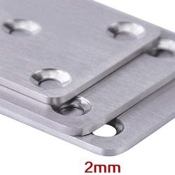 Hyever 3 Pieces Metal Flat Brace Stainless Steel Mending Plate for Furniture Corner Repair Fixing, Surface Brushed Finish 3'' ×1.57'' × 0.08''