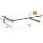 Clear Computer Monitor Stand Riser Multi Media Desktop Stand for Flat Screen LCD LED TV, Laptop/Notebook/Xbox One, with Tempered Glass and Metal Legs, HD02T-001 Clear Computer Monitor Stand Riser Multi Media Desktop Stand for Flat Screen LCD LED TV, Laptop/Notebook/Xbox One, with Tempered Glass and Metal Legs, HD02T-001