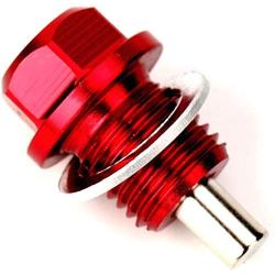 Magnetic Oil Drain Plug Magnetic Sump Drain Nut Oil Drain Bolt (12x1.25,Red)